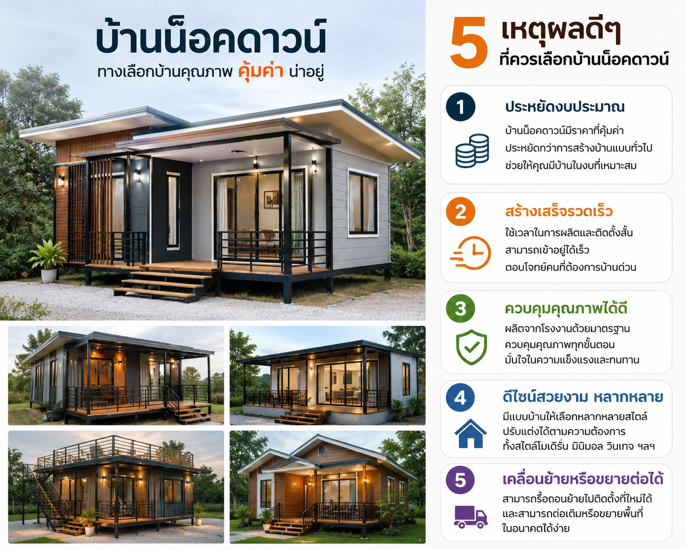 5 เหตุผลที่บ้านน็อคดาวน์ได้รับความนิยมในยุคปัจจุบัน